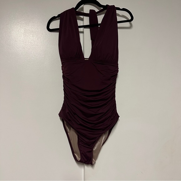 Victoria's Secret Other - Victoria's Secret Padded Shaping Ruched One Piece Swimsuit Burgundy Size Large